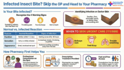 Infographic of the NHS Pharmacy First Infected Insect Bite Service